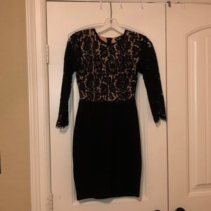 black lacy mini homecoming/prom/event dress
